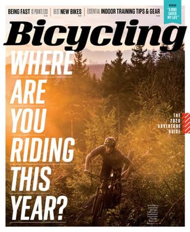 Front cover of Bicycling Magazine that features the Wild and Sacred Seattle Mountain Bike Tour