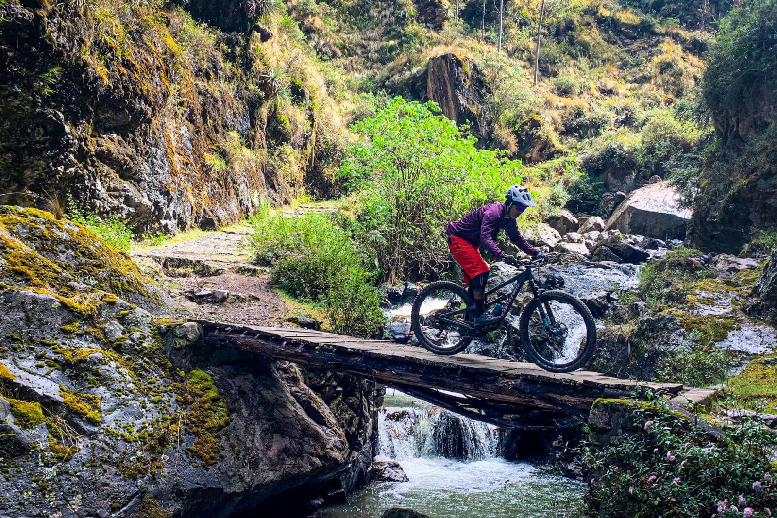 From mountain to mountain, biking the trails through the Sacred Valley in Peru.