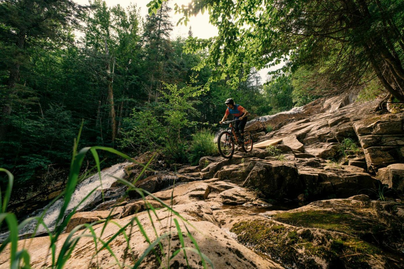 Mountain biking in the Vallée Bras-du-Nord outside of Quebec City