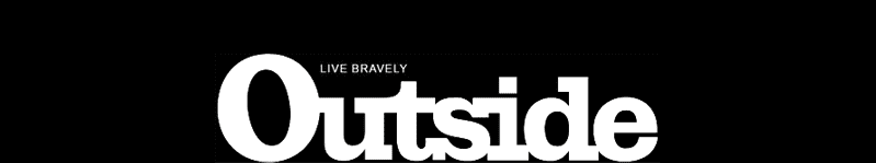 Outside Magazine logo white text on black background